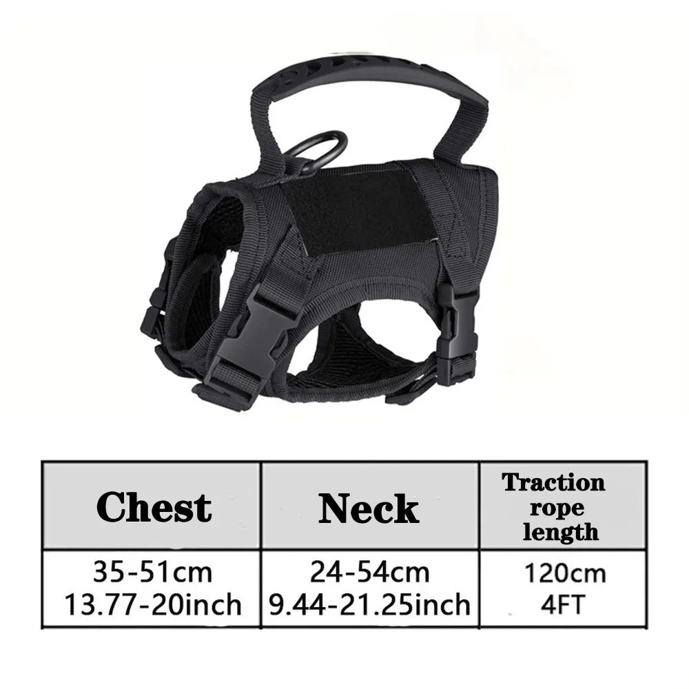 Tactical Dog and Cat Harness Adjustable Mesh Vest with Handle