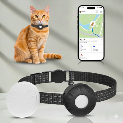 Waterproof GPS Pet Tracker Collar for Cats iOS No Monthly Fee