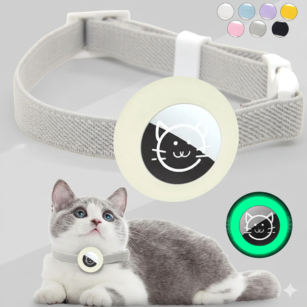 Air tag Cat Collar with GPS Tracker Elastic Protective Case