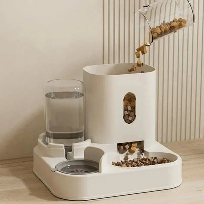 Automatic Pet Feeder with Water Fountain Large Capacity Bowl
