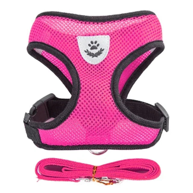 Adjustable Cat & Dog Harness Vest with Walking Leash for Pets