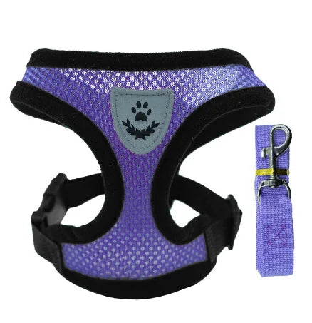 Adjustable Cat & Dog Harness Vest with Walking Leash for Pets