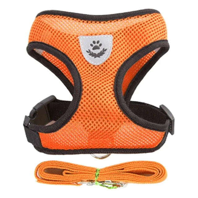 Adjustable Cat & Dog Harness Vest with Walking Leash for Pets