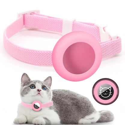 Air tag Cat Collar with GPS Tracker Elastic Protective Case