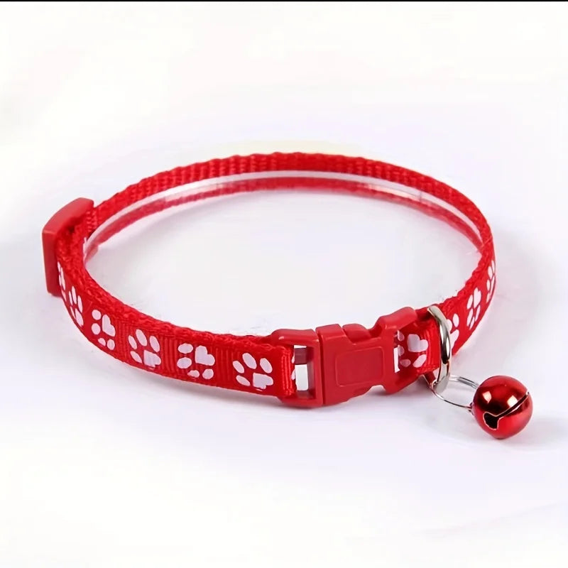 Colorful Adjustable Cat Collar with Bell for Cats and Kittens