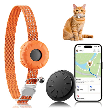 Waterproof GPS Pet Tracker Collar for Cats iOS No Monthly Fee