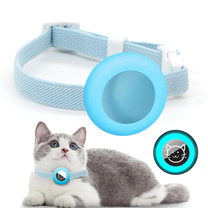 Air tag Cat Collar with GPS Tracker Elastic Protective Case