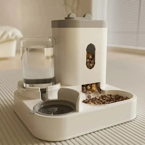 Automatic Pet Feeder with Water Fountain Large Capacity Bowl
