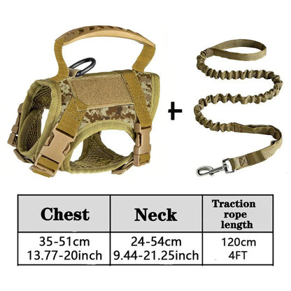 Tactical Dog and Cat Harness Adjustable Mesh Vest with Handle