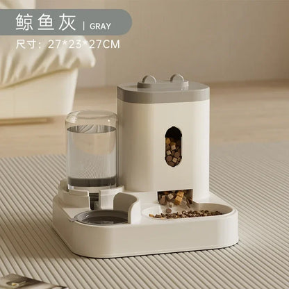 Automatic Pet Feeder with Water Fountain Large Capacity Bowl