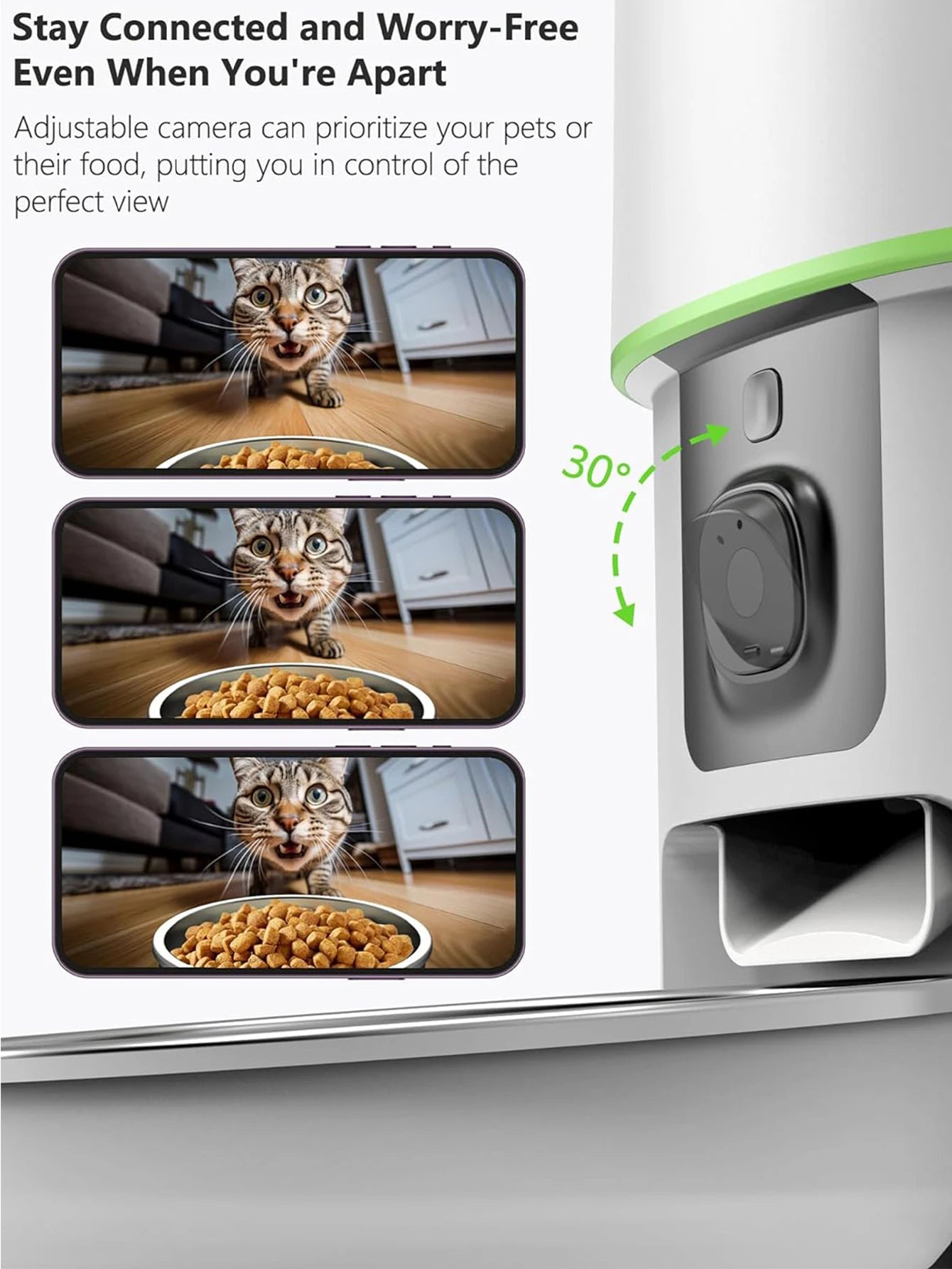 1080P HD Smart Cat Feeder with Camera 5G WiFi Auto Dispenser