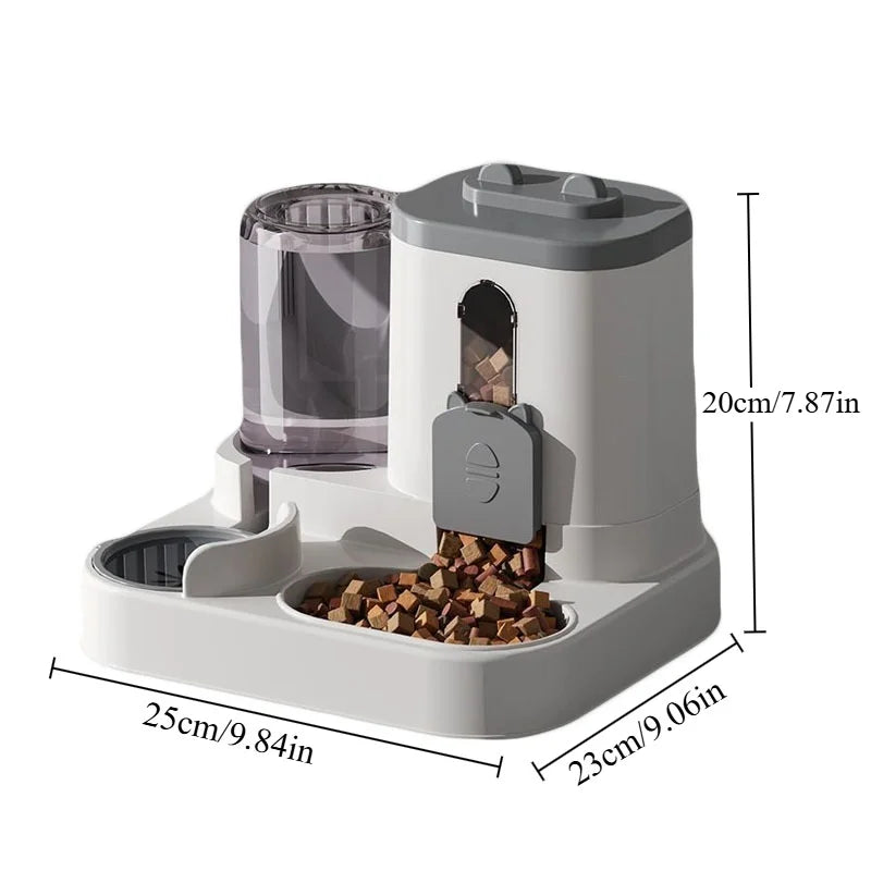 Automatic Cat Bowl with Water Fountain Spill Proof Feeder
