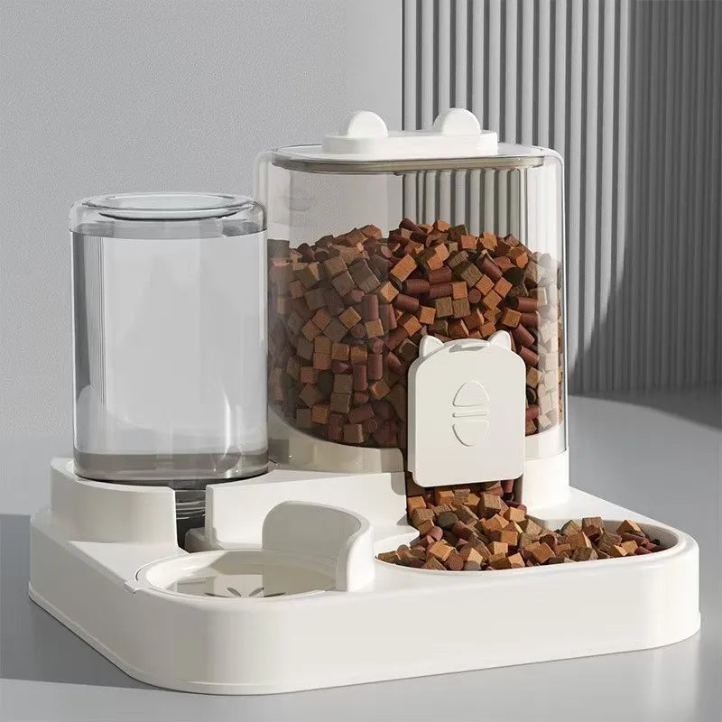 Automatic Pet Feeder with Water Fountain Large Capacity Bowl