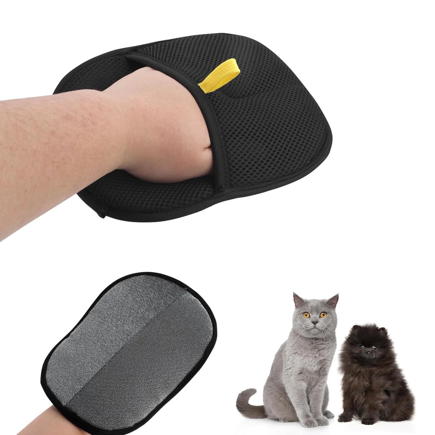 Reusable Pet Hair Removal Gloves Double-Sided Grooming Tool