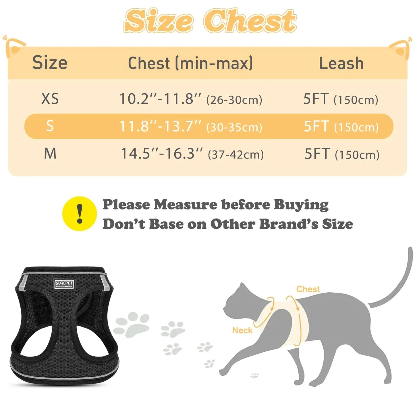 Adjustable Cat and Kitten Harness with Leash Reflective Mesh