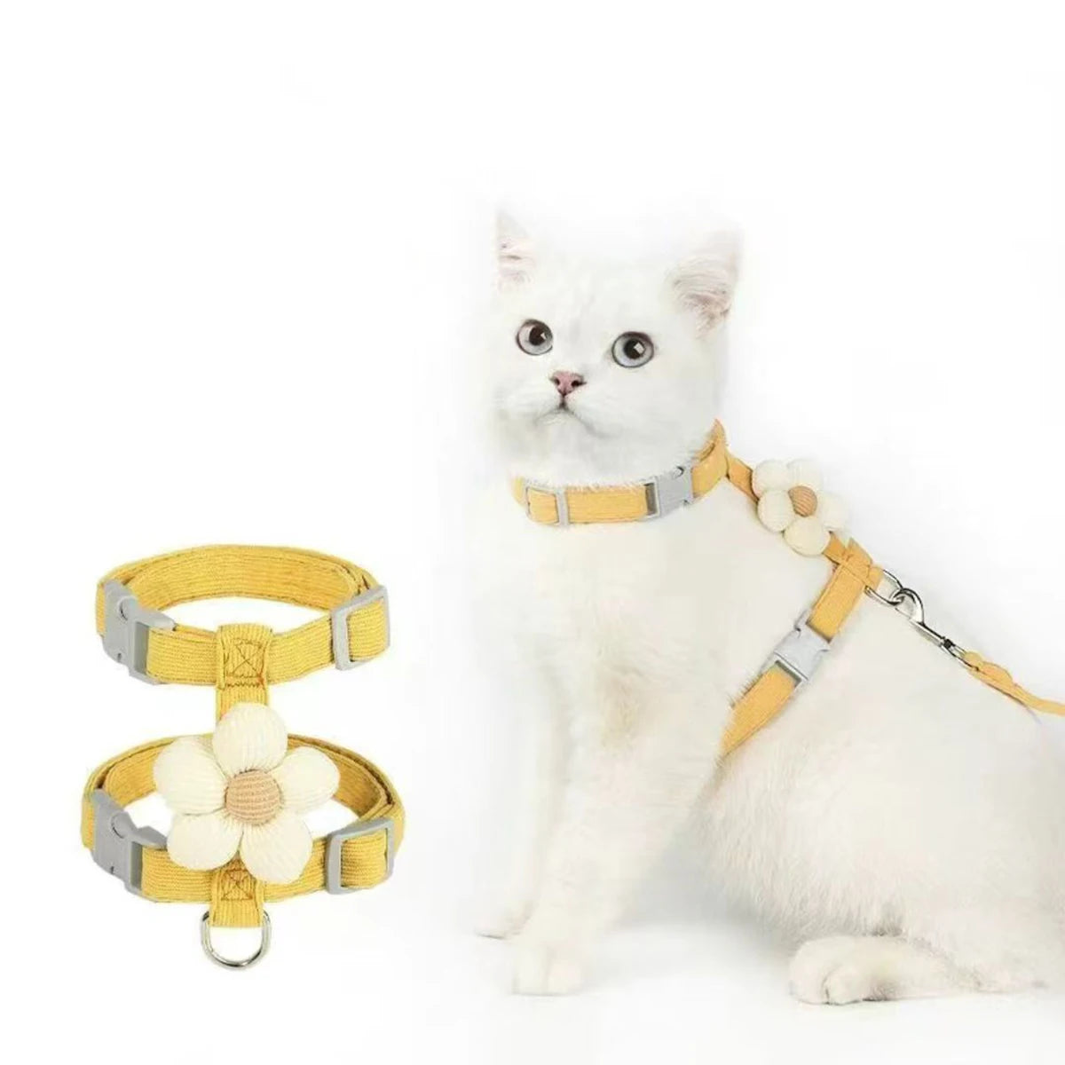 Adjustable Cat and Dog Harness with Leash for Small Pets